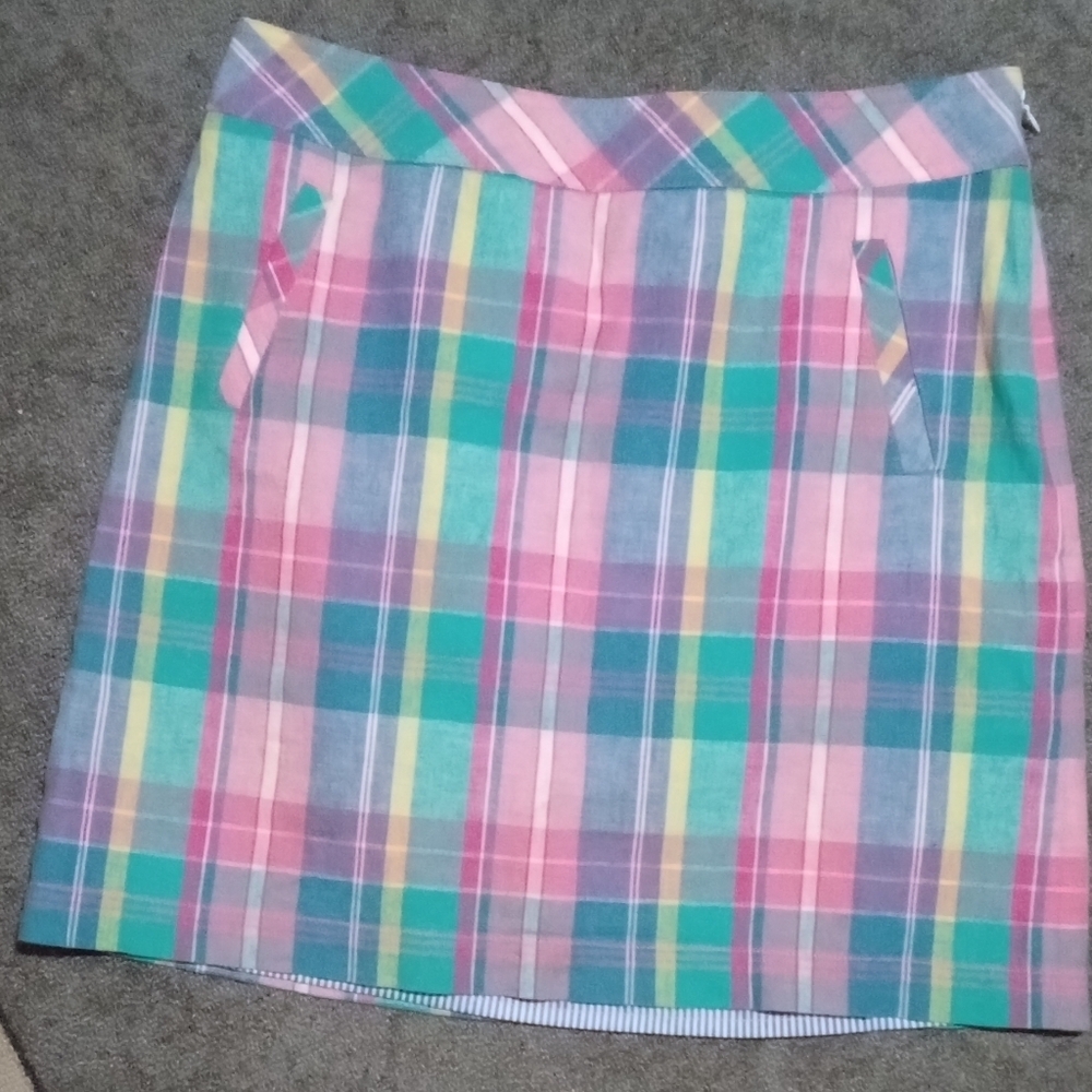 Talbots Plaid Mini Skirt - Pink, Green, Yellow, Blue